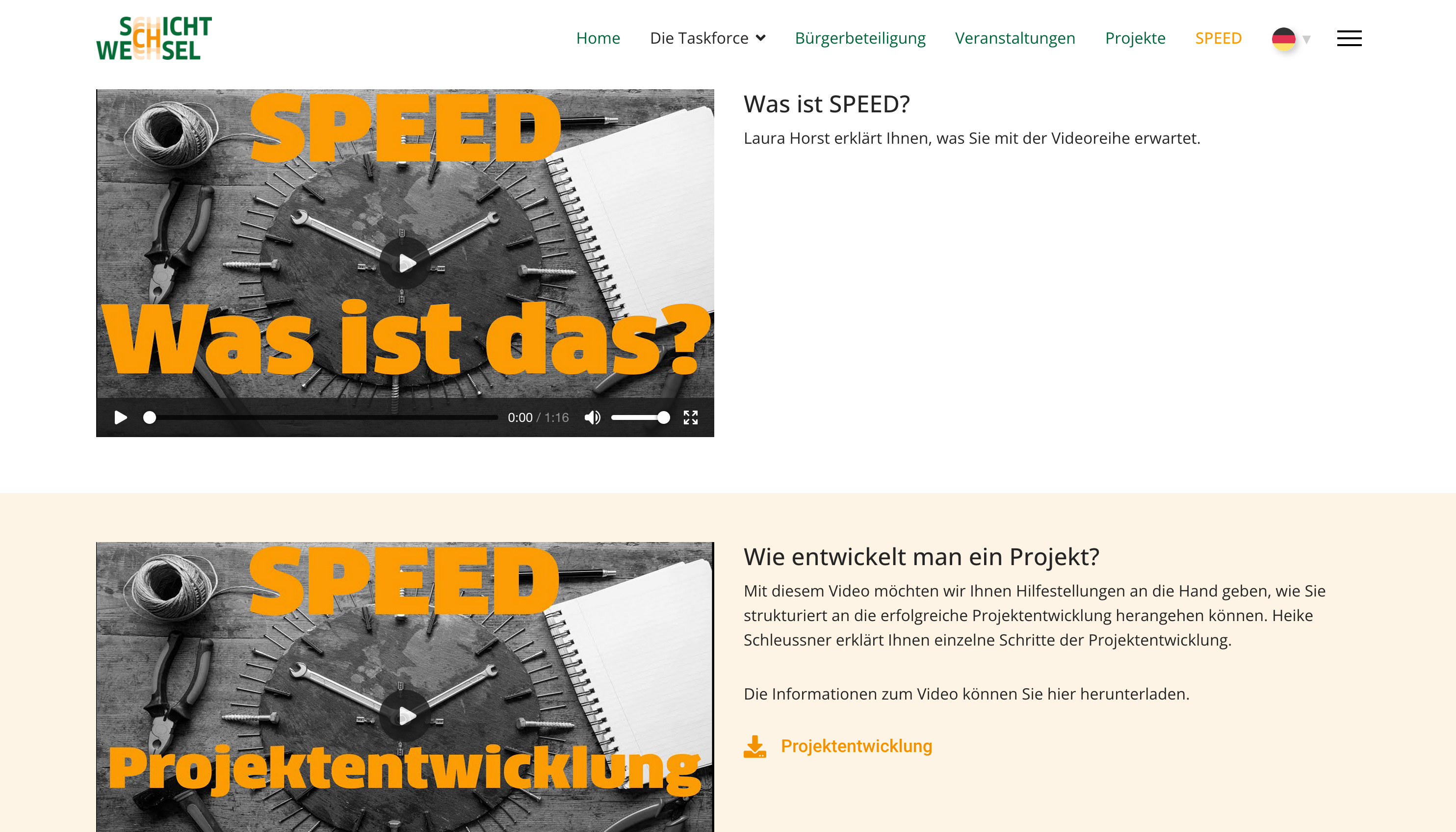 Mit SPEED - in eigener Sache